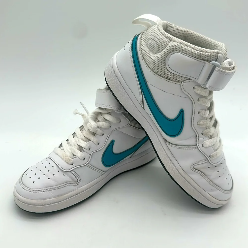 Nike Court Borough Mid 2 GS CD7782-117 Sneaker Kids 3.5 Y White Leather Shoes